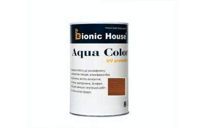 «AQUA COLOR» UV-protect Сонцезахисна фарба для дерева 0,8л Коньяк