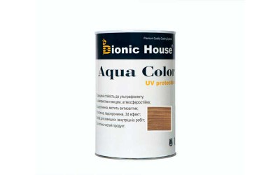«AQUA COLOR» UV-protect Сонцезахисна фарба для дерева 0,8л Золотий Горіх