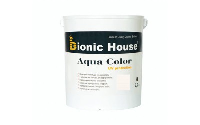 «AQUA COLOR» UV-protect Сонцезахисна фарба для дерева 2,5л Білий А101