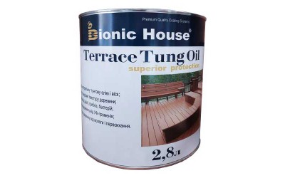 «Terrace Tung Oil» Терасна тунгова олія Bionic-House 2,8л Безбарвний