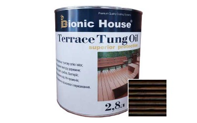 «Terrace Tung Oil» Терасна тунгова олія Bionic-House 2,8л Чорний