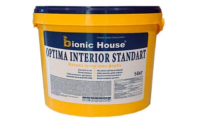 Optima Interior Standard - Акрилова фарба для стін та стель Bionic-House 14кг Білий