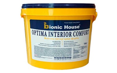Optima Interior Comfort - Акрилова фарба для стін та стель Bionic-House 14кг Білий