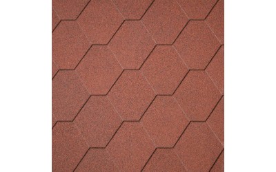 Бітумна черепиця Superglass Hex (10) Tile Red